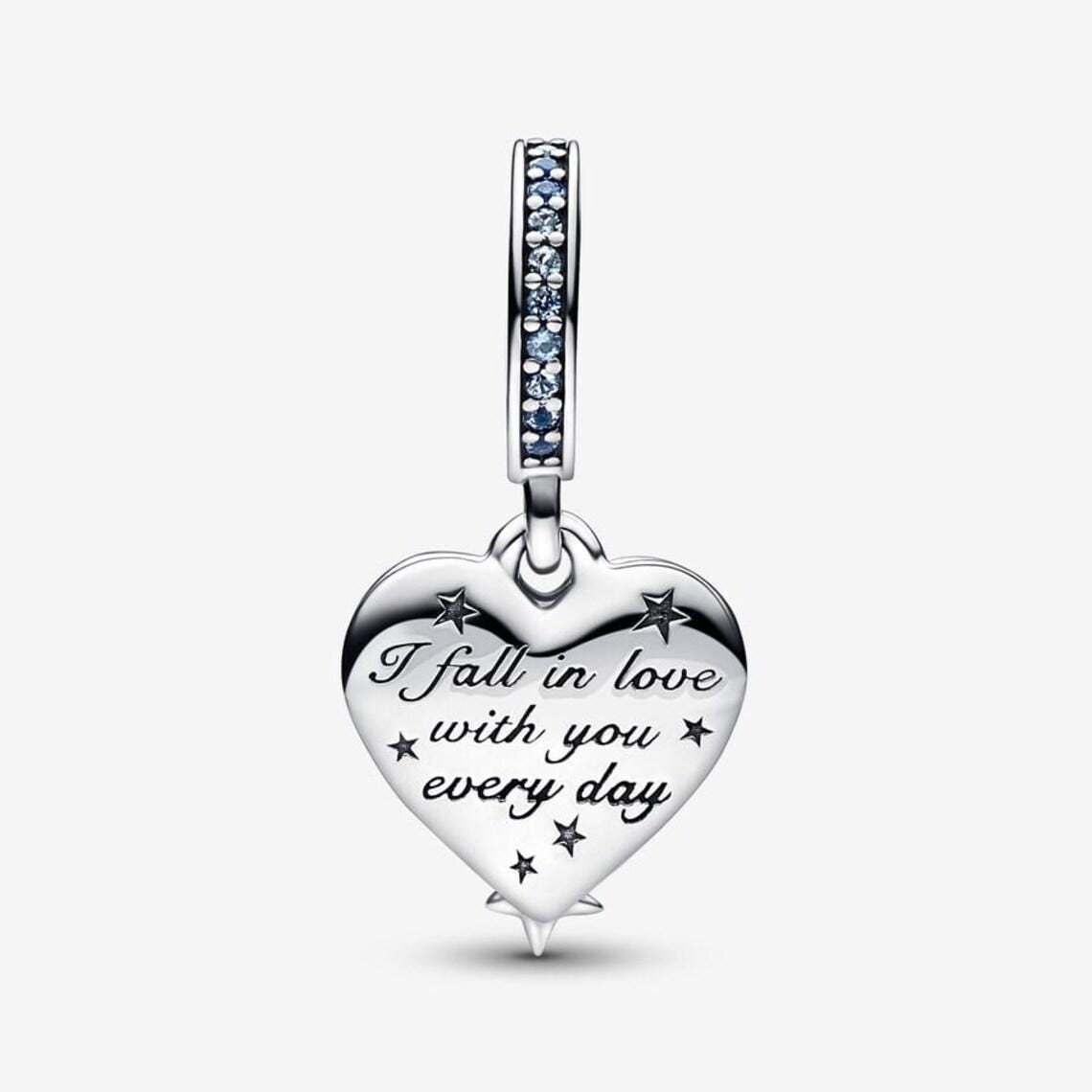 Celestial Shooting Star Heart Charm Christmas Occasions bead for women bracelet S925 Sterling Silver Women jewelry, friend birthday Gifts