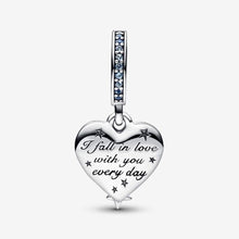 Celestial Shooting Star Heart Charm Christmas Occasions bead for women bracelet S925 Sterling Silver Women jewelry, friend birthday Gifts
