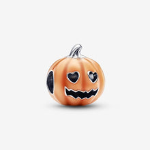Spooky Pumpkin Charm, Halloween Bead, S925 Sterling Silver