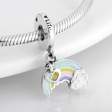 Rainbow dangle bead charm for women bracelet S925 Sterling Silver Gifts For Women / friend birthday  Gifts