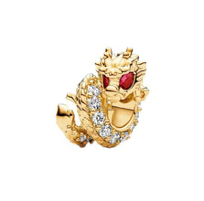 Sterling Silver Year of the Dragon Charm, Cubic Zirconia Dragon Bead