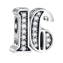 Sterling Silver Birthday Number Charm, Women's Bracelet Bead