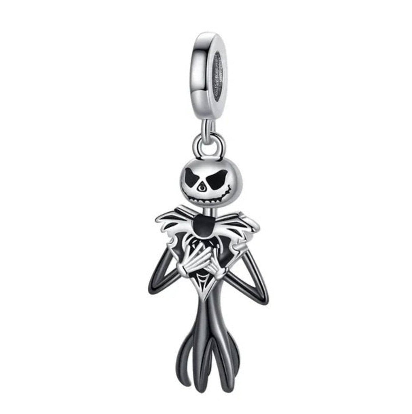 Sterling Silver Halloween Charm: Spooky Sally Skeleton Dangle