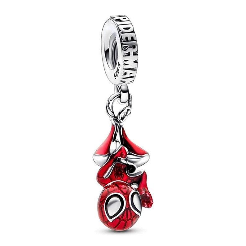 Marvel Hanging Spider-Man Dangle charm for women bracelet S925 Sterling Silver Gifts For Women / friend birthday gift, fits snake bracelet
