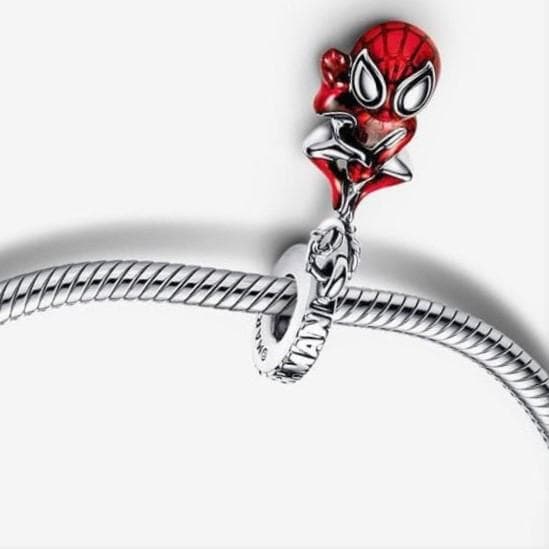 Marvel Hanging Spider-Man Dangle charm for women bracelet S925 Sterling Silver Gifts For Women / friend birthday gift, fits snake bracelet