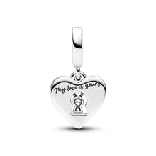Friendship triple Double Dangle, Red Heart & Keyhole, villains charm for women bracelet S925 Sterling Silver Gifts For friend birthday