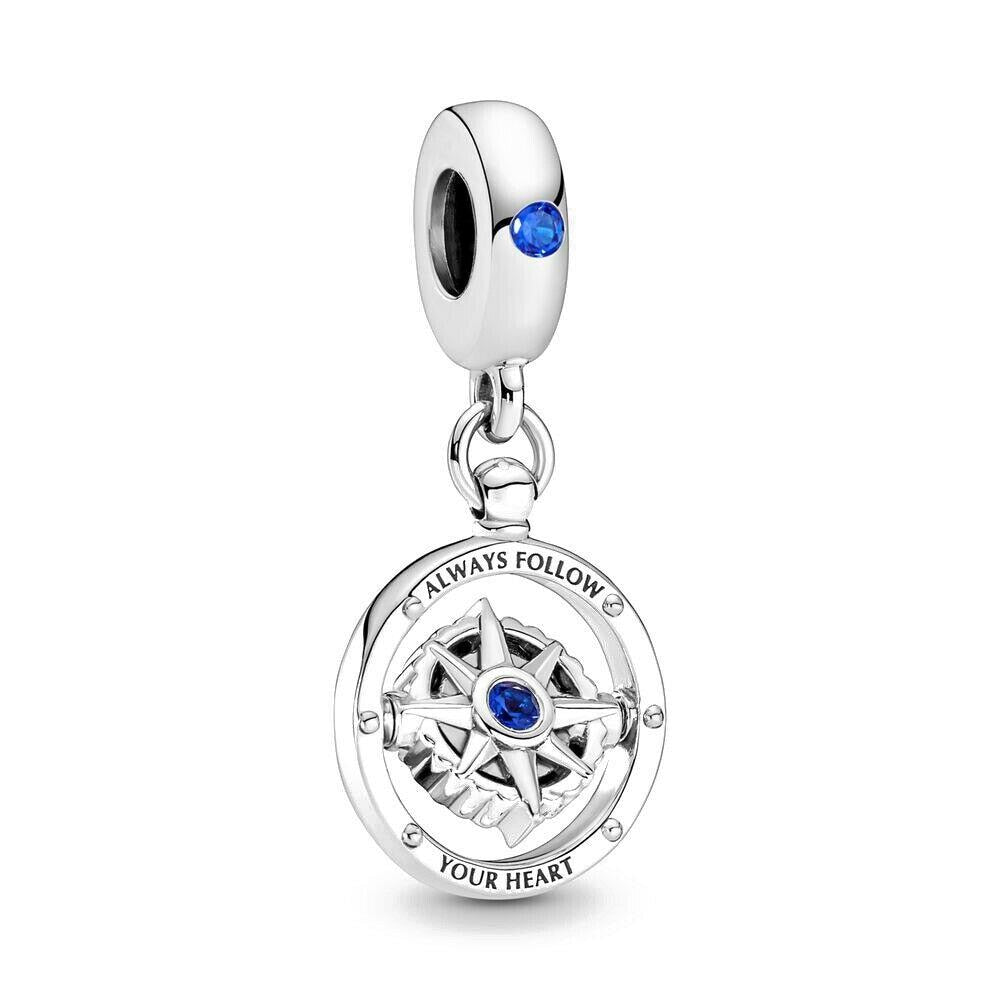 Spinning Compass Dangle charm for women bracelet S925 Sterling Silver Gifts For Women / friend birthday  Gifts