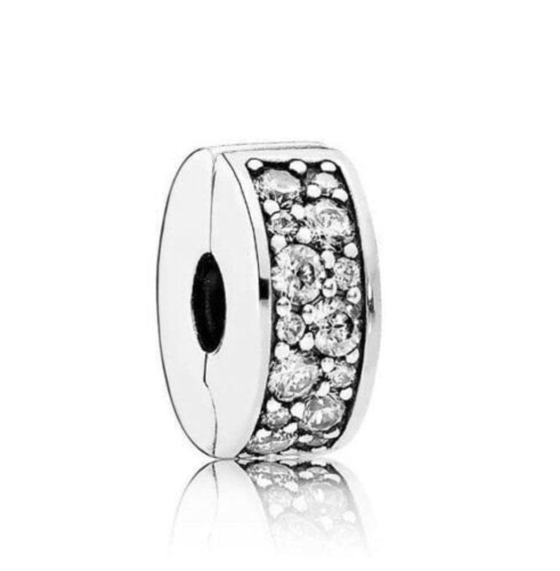 Sterling Silver Swirl Clip Charm, Pink Blue Turquoise Stopper