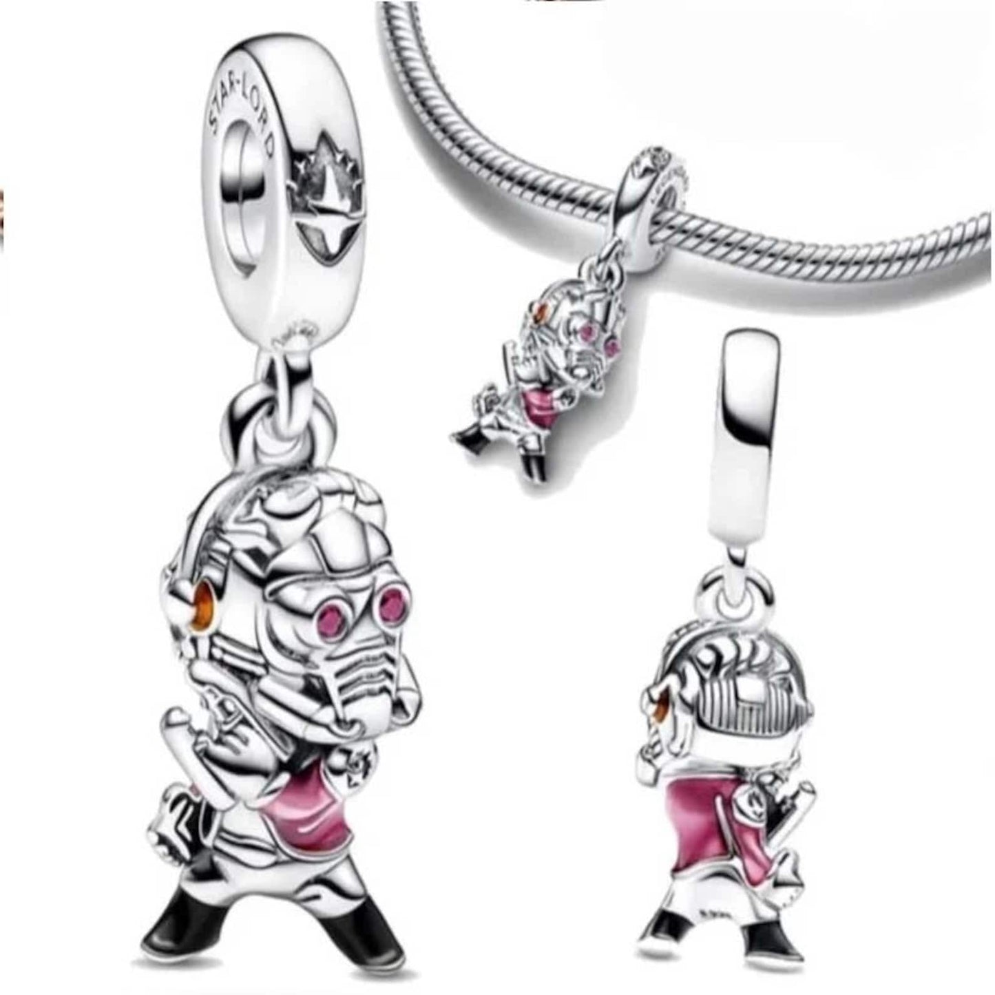 Marvel Guardians Of The Galaxy Rocket Raccoon dangle bead charm for women bracelet S925 Sterling Silver Gift For Women, friend birthday Gift