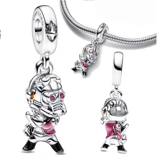 Marvel Guardians Of The Galaxy Rocket Raccoon dangle bead charm for women bracelet S925 Sterling Silver Gift For Women, friend birthday Gift