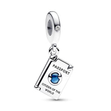 Openable Passport travel Dangle charm for women bracelet S925 Sterling Silver  / friend birthday gifts, Christmas gift