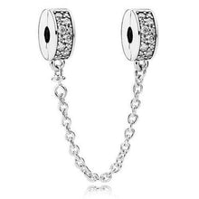 Logo safety chain, rose gold , elegance, family heart safety charm for women bracelet S925 Sterling Silver Gifts For Women / friend birthday