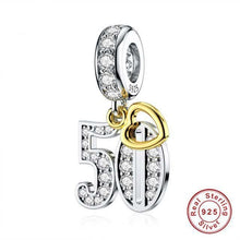 Golden Birthday Number Charm, S925 Sterling Silver, Milestone Bead