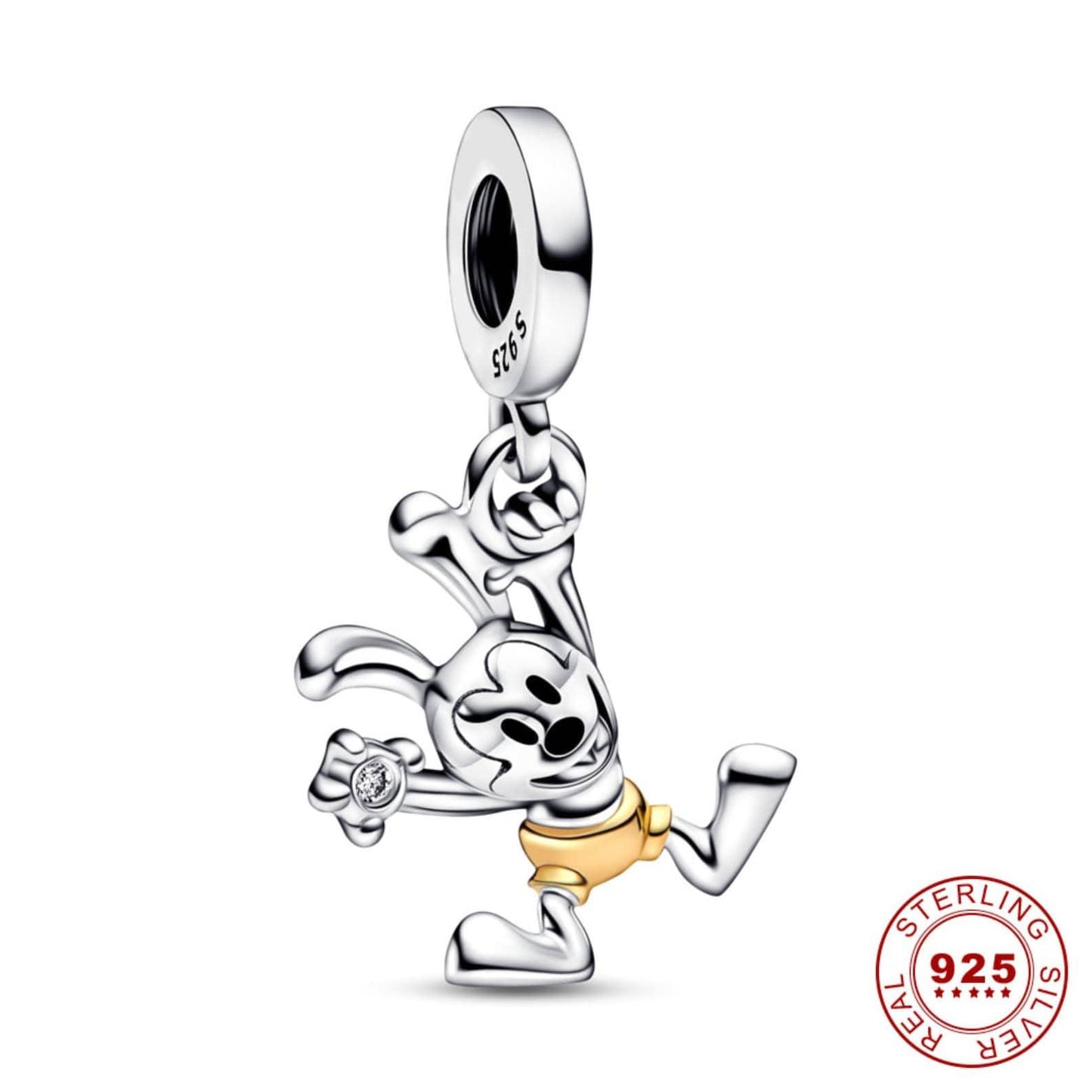 100th Anniversary Baloo, Oswald Dangle, Cinderella pumpkin Dangle charm for women bracelet S925 Sterling Silver Christmas gift, Donald Duck