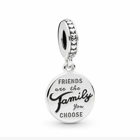 Friends are Family S925 Sterling Silver Dangle Charm