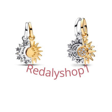 Splitable Sun & Moon Dangle  Dangle charm for women bracelet S925 Sterling Silver  / friend birthday gifts, Christmas gift