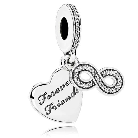 Infinity Best Friends Forever charm for women bracelet S925 Sterling Silver Gifts  / friend birthday